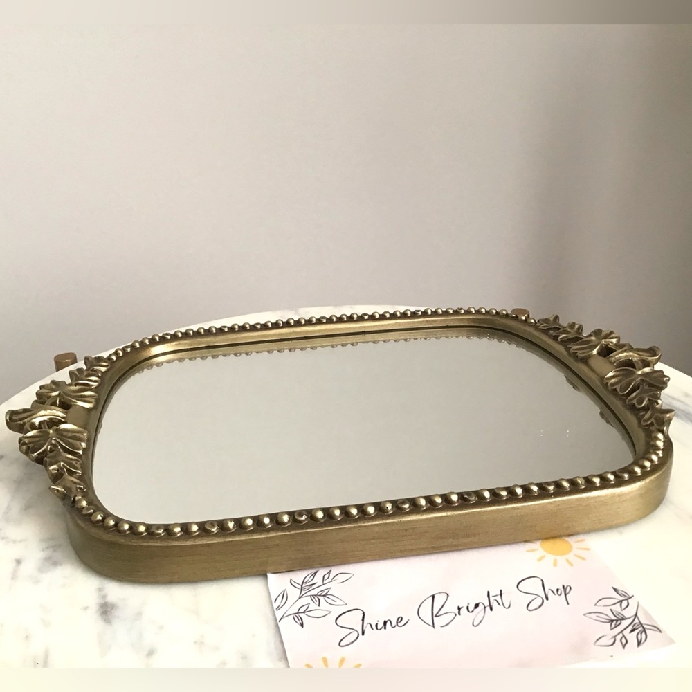 Anthropologie Gleaming Primrose Vanity Mirrored Tray NIB NWT RARE - Picture 2 of 6